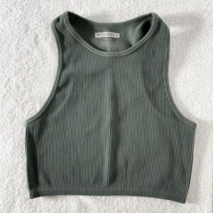 5/$25 Forever 21 Green Ribbed Cropped Tank Top M